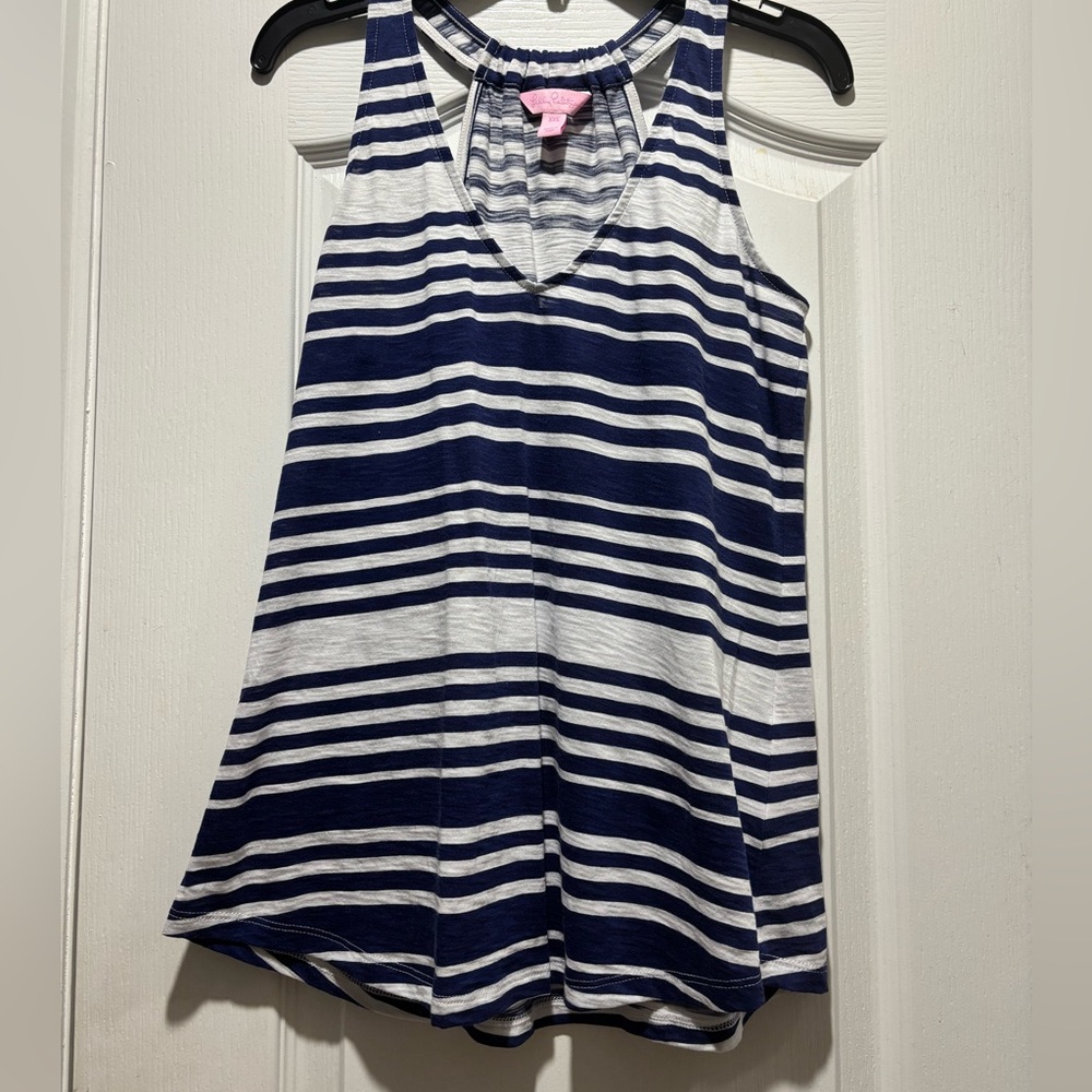 Lilly Pulitzer Navy and White Striped Top